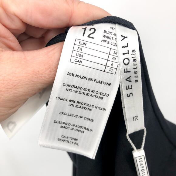 Seafolly Black Halter One Piece Swimsuit - Picture 9 of 9